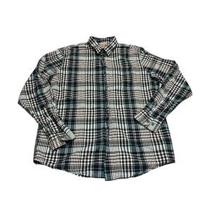 Wrangler Shirt Men Blue White Plaid Button Up Dress Casual Long Sleeve Sz M